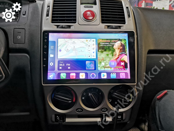 Автомагнитола с навигацией на Андроиде в Hyundai Getz