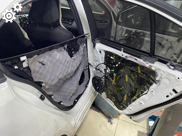 Шумоизоляция обшивки правой задней двери Toyota Corolla XII (E210)