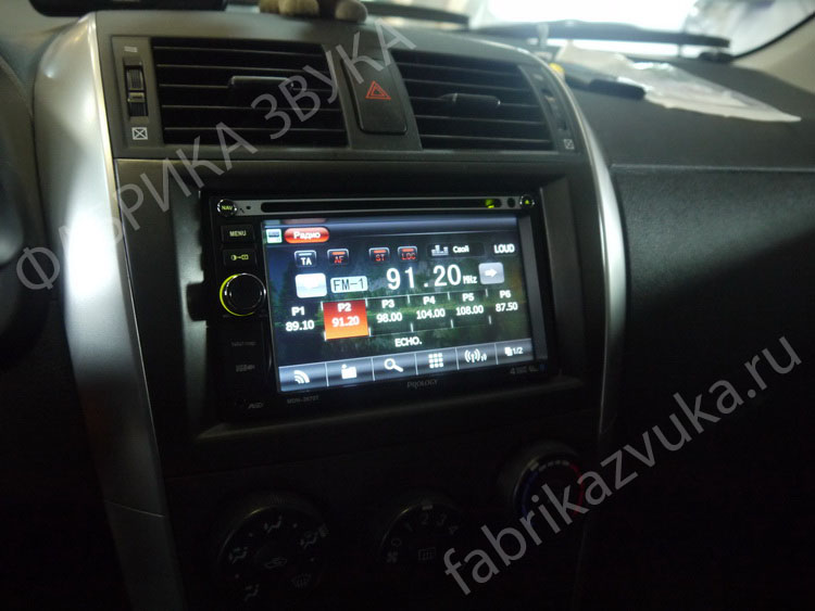 Установка магнитолы Prology MDN-2670T в Toyota Corolla