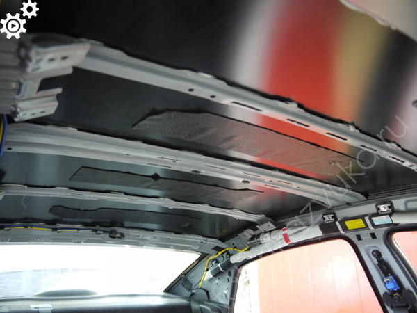 Штатная шумоизоляция потолка | Hyundai Solaris II
