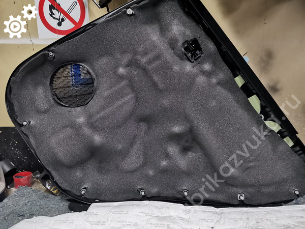 Шумоизоляция обшивки левой задней двери | Toyota RAV4 IV Рестайлинг
